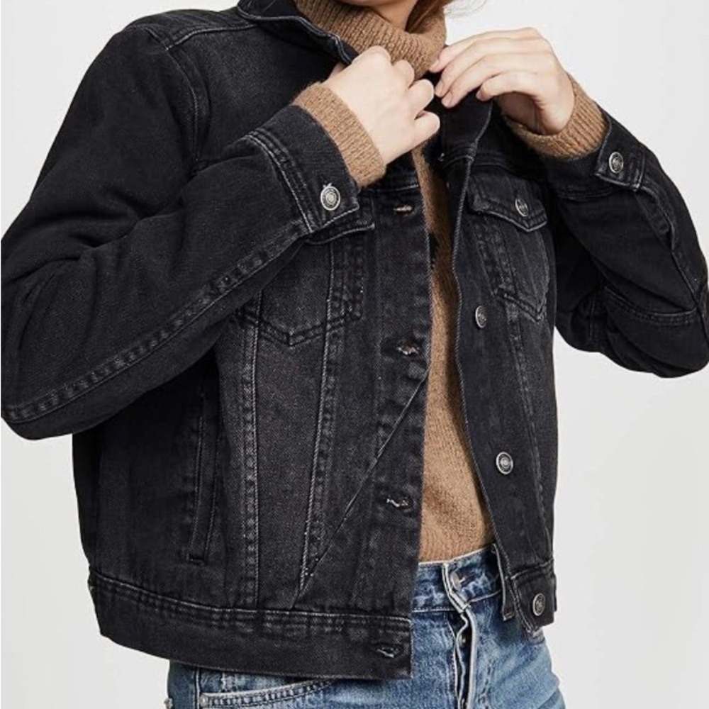 NWOT: Free People black We the Free Rumors Denim Jacket 💫